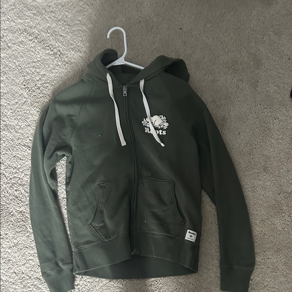 Roots Forest Green Hoodie with Logo